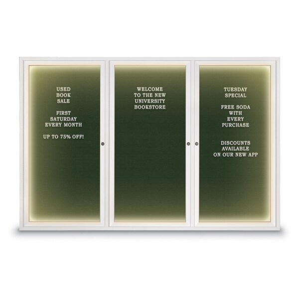 Indoor Enclosed Combo Board, 42"x32", Black Frame/Green & Buff